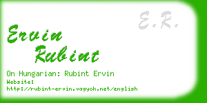 ervin rubint business card